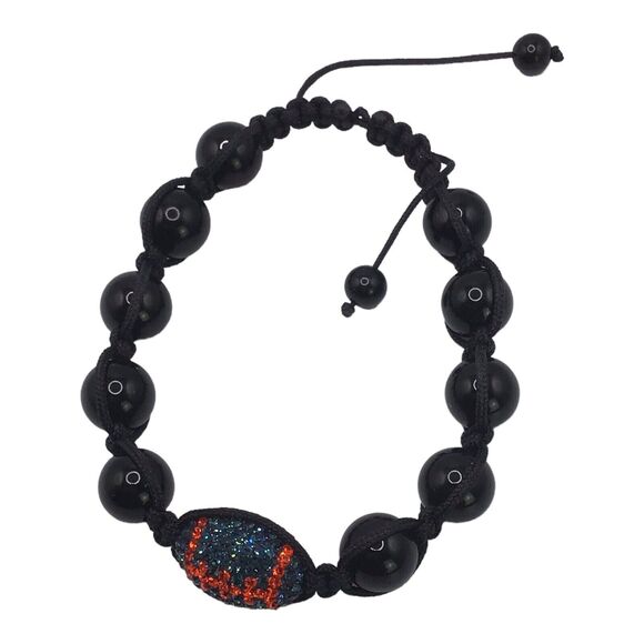 Auburn University Beaded Bracelet Black Orange Blue Adjustable Rhinestone - Picture 5 of 12